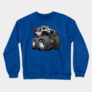 Off road 4x4 white jeeper cartoon Crewneck Sweatshirt